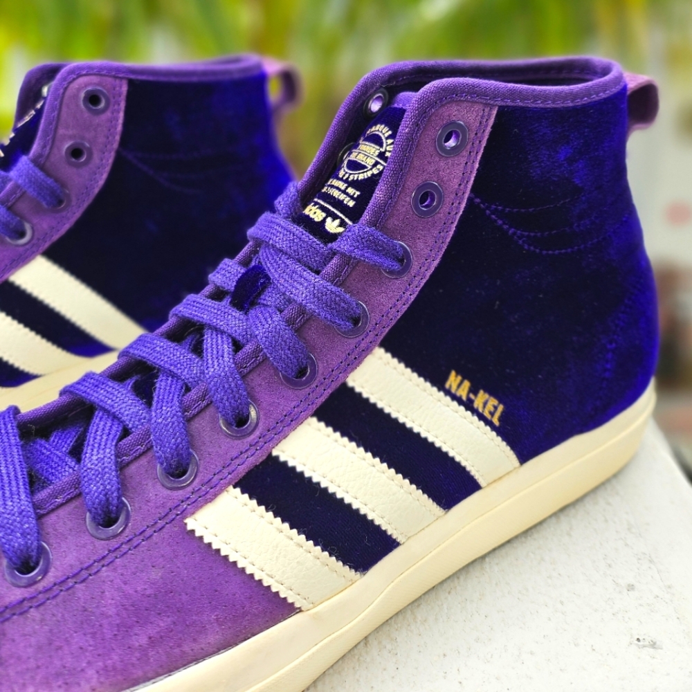Size 11 - Na-Kel Smith Purple Velvet Adidas Matchcourt High RX